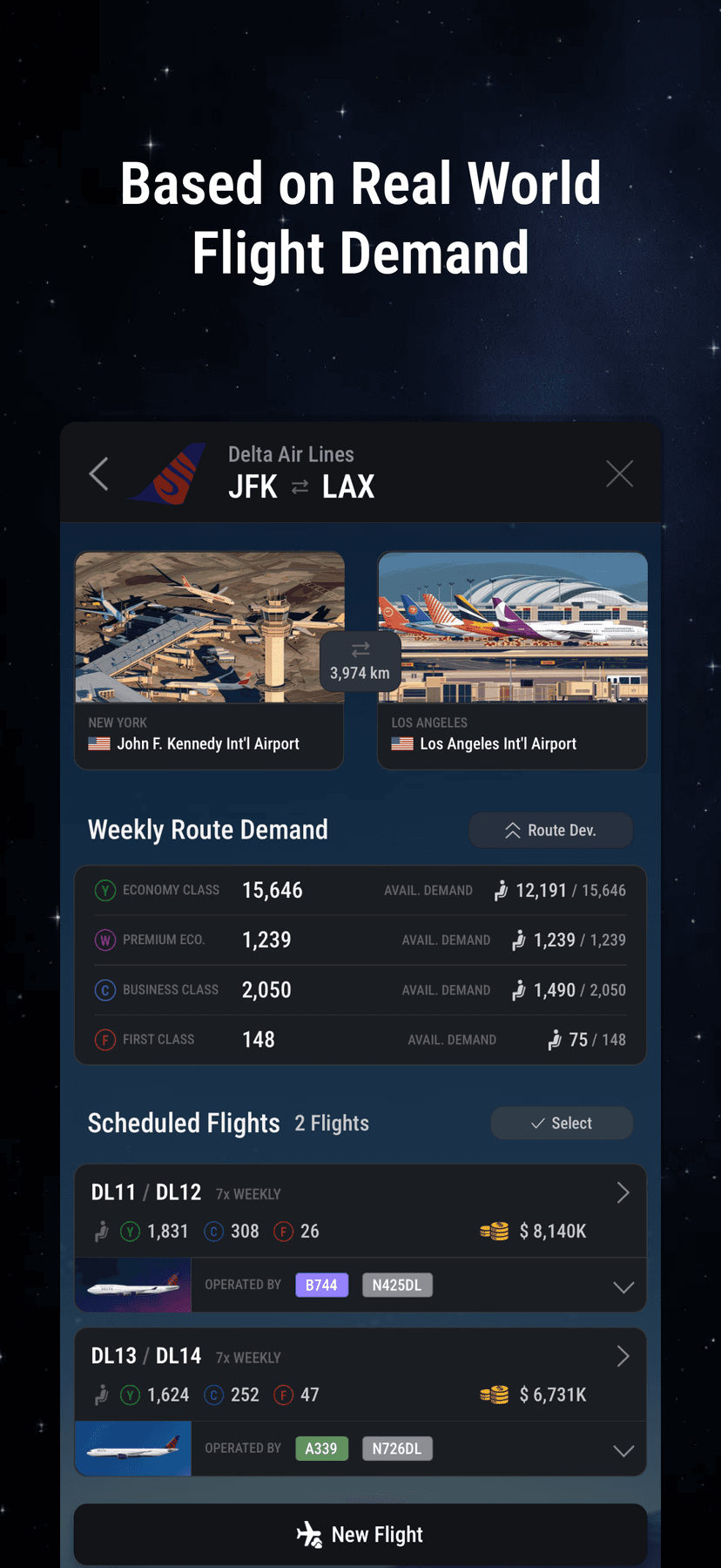 Based on Real World Flight Demand